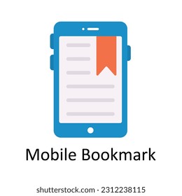 Mobile Bookmark Vector  Flat Icon Design illustration. Education and learning Symbol on White background EPS 10 File