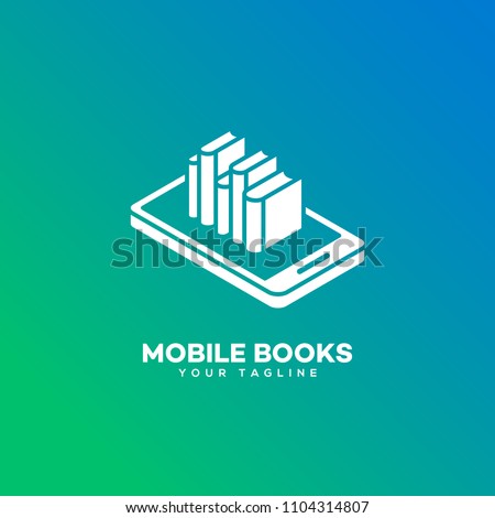 Mobile books logo design template. Vector illustration.