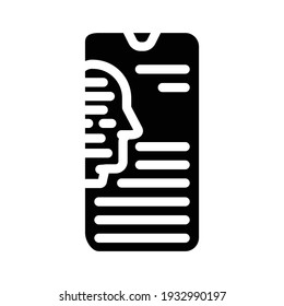 vector de icono de glifo de bot móvil. señal de bot móvil. símbolo de contorno aislado ilustración negra