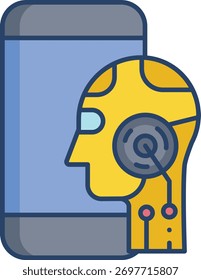 design de ícone de cor linear de bot móvel