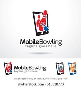 Mobile Bowling Logo Template Design Vector