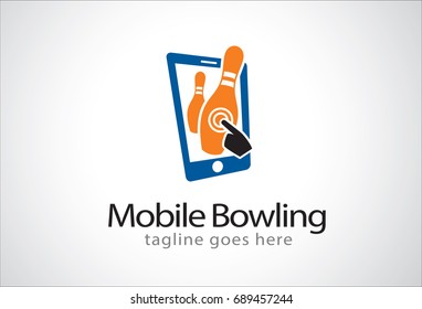 Mobile Bowling Logo Template Design 