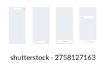 Mobile browser interface set in light theme with different search line and browser icons. Generic phone screen window, outline page bar with smartphone frame icon. Search template layout.mockup.