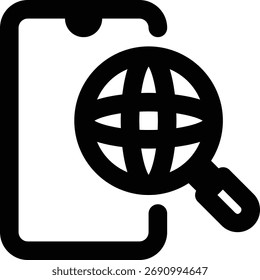 Navegador móvil, Navegador, Icono de contorno de navegador de Internet