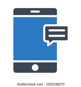 mobile bubble glyph double color