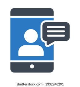 mobile bubble glyph double color