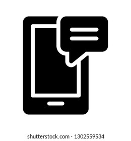 mobile bubble glyph icon