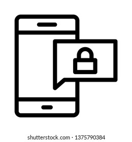 mobile bubble lock line icon
