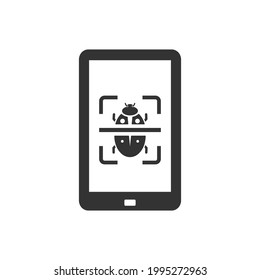 mobile bug fixing icon design vector