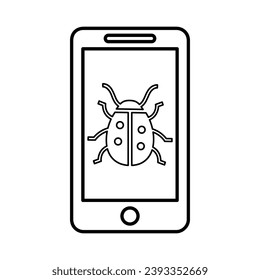 Mobiles Fehlersymbol im Umriss-Stil