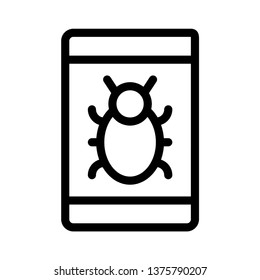 mobile bug line icon
