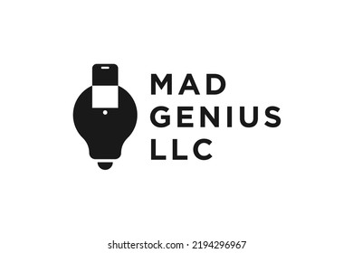 mobile bulb logo design vector illustration