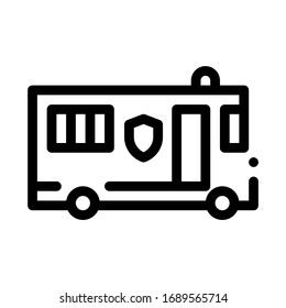 mobile bus icon vector. mobile bus sign. isolated contour symbol illustration