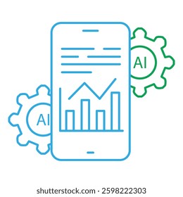 Mobile Business App and Digital Connectivity Ai Vector Icon Design