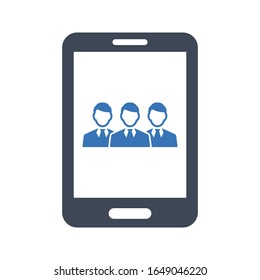 Mobile business app flat vector icon