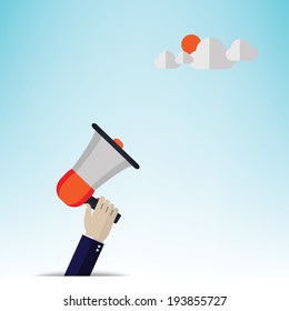 Mobile business concept illustration megaphone.