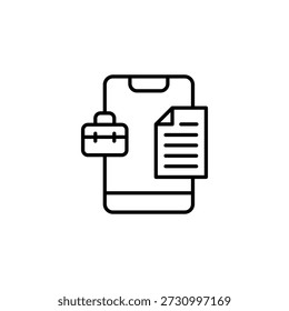 Mobile Business Document Management Briefcase Gliederungssymbol-Entwurfsvektor