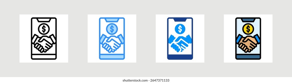 Mobile Business Icon Collection Set Multiple Style