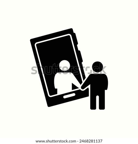 mobile business icon, isolated glyph icon