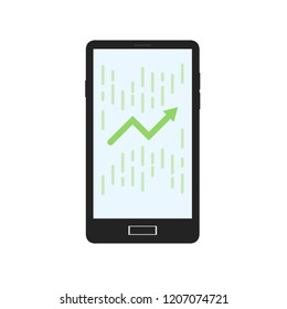 mobile business vector. graph up. wallpaper. free space for text.
