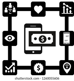 MOBILE BUSINESS VECTOR ICON