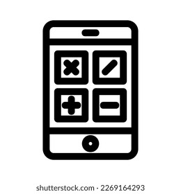 mobile calculator icon or logo isolated sign symbol vector illustration - high quality black style vector icons