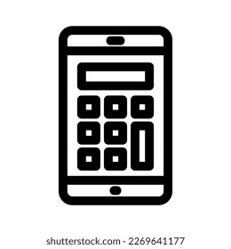 icono de calculadora móvil o logotipo símbolo de signo aislado ilustración vectorial - iconos vectoriales de estilo negro de alta calidad