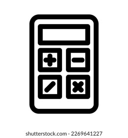 icono de calculadora móvil o logotipo símbolo de signo aislado ilustración vectorial - iconos vectoriales de estilo negro de alta calidad