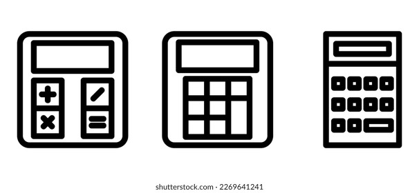 icono de calculadora móvil o logotipo símbolo de signo aislado ilustración vectorial - iconos vectoriales de estilo negro de alta calidad