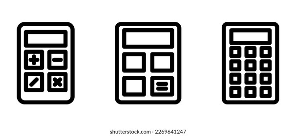 icono de calculadora móvil o logotipo símbolo de signo aislado ilustración vectorial - iconos vectoriales de estilo negro de alta calidad