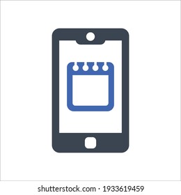 Mobile Calendar icon, Vector graphics