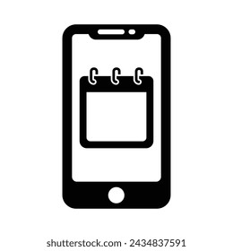 Icono de calendario móvil, ilustraciones de gráficos vectoriales 
