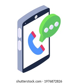 Mobile call icon in editable style