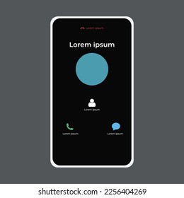 Mobile call screen template. Notification Boxes Template for Iphone. Smartphone Message Interface. Vector illustration. Android. Smartphone. IMessages. We Chat. Line. Whatsapp. Samsung Galaxy