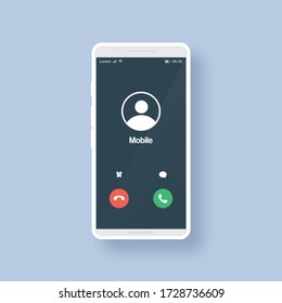 Mobile call screen template. Parody call screen of smartphone interface. vistra fontal web application ui. Illustration