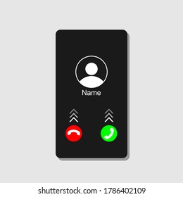 Vorlage für den mobilen Anrufbildschirm. Smartphone-Schnittstellenkomotiv anrufen. Vektorgrafik. 