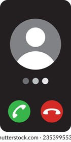 Plantilla de pantalla de llamada móvil. Llamar a pantalla para que se burle de la interfaz de smartphone. plantilla de visualización de la interfaz de usuario de la aplicación Web.