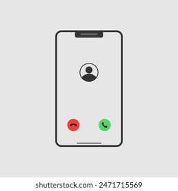Mobile call screen template. Call screen smartphone interface mockup. Web app ui display template.