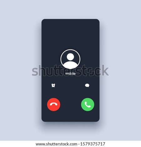 Mobile call screen template. Call screen smartphone interface mockup. Web app ui display template. Vector illustration. EPS 10 ストックフォト © 