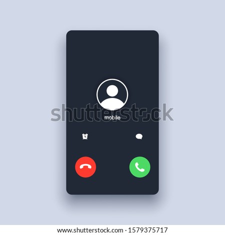 Mobile call screen template. Call screen smartphone interface mockup. Web app ui display template. Vector illustration. EPS 10