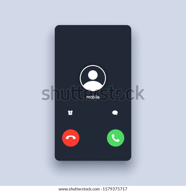 モバイル通話画面テンプレート 画面スマートフォンインターフェイスのモックアップを呼び出します ウェブアプリのui ベクターイラスト Eps10 のベクター画像素材 ロイヤリティフリー