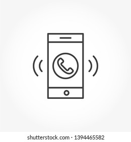 Mobile Call Vector Out Line Icon