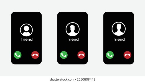 Mobile call vector screen template