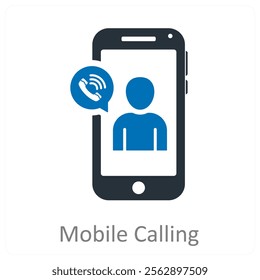 Mobile Calling and mobile icon concept