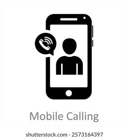 Mobile Calling and mobile icon concept