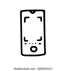 Mobile Camera Focusing Screen Line Vector Doodle Simple Icon