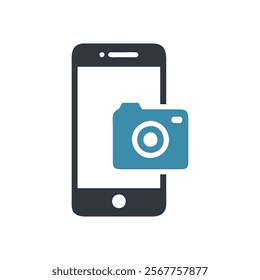 Mobile with Camera Icon for Photography