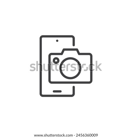 Mobile Camera line icon. linear style sign for mobile concept and web design. Smartphone camera outline vector icon. Symbol, logo illustration. Vector graphics