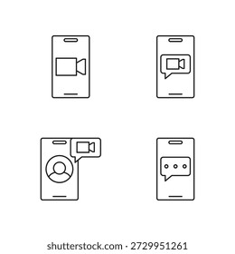 Mobile Kamera Nachricht und Konferenz Gliederungssymbolsammlung