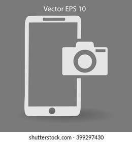mobile camera, photo. vector